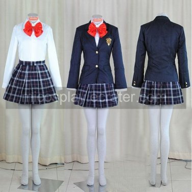 Long Sleeves blue School Uniform Cosplay Costume