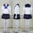 Blue short Sleeves Ethel School Uniform Cosplay Costume