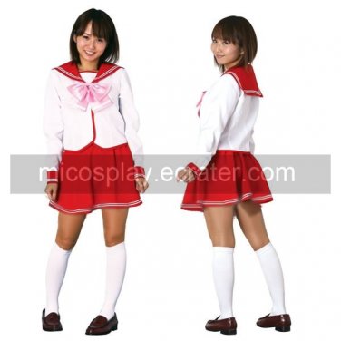Red long Sleeves Fusako School Uniform Cosplay Costume