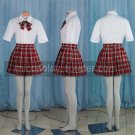 Short Sleeves Hitomi red School Uniform Cosplay Costume