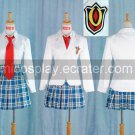 white and blue Michaelia School Uniform Cosplay Costume