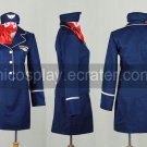 Airhostess long Sleeves  blue Uniform  Cosplay Costume6