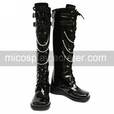 Cosplay Boots Inspired by Vocaloid Kagamine Rin Black Punk Style