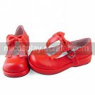 Handmade Sweet Red PU Leather 3cm Platform Cosplay Lolita Shoes