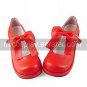 Handmade Sweet Red PU Leather 3cm Platform Cosplay Lolita Shoes