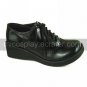 Handmade Black PU Leather 5cm Wedge School Lolita Shoes
