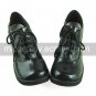 Handmade Black PU Leather 5cm Wedge School Lolita Shoes