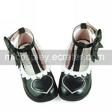 Handmade Black and White PU Leather Flat Sweet Lolita Shoes