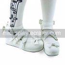 Handmade White PU Leather 6cm Wedge Sweet Lolita Shoes