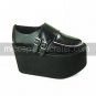Handmade Black PU Leather 11cm Platform Punk Lolita Shoes