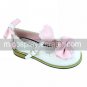 Handmade Pink and White PU Leather 2.5cm Flat Sweet Lolita Shoes