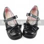 Handmade Black PU Leather 4.5cm High Heel Classic Lolita Shoes