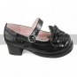 Handmade Black PU Leather 4.5cm High Heel Classic Lolita Shoes