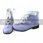 Handmade Purple PU Leather 2.5cm Flat Sweet Lolita Shoes with Ribbon