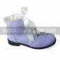 Handmade Purple PU Leather 2.5cm Flat Sweet Lolita Shoes with Ribbon