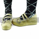 Handmade Sweety Beige PU Leather 5.5cm Wedge Casual Lolita Shoes