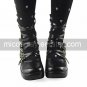 Handmade Black PU Leather 7.5cm High Heel Punk Lolita Shoes