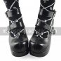 Handmade Black PU Leather 7.5cm Chunky Heel Punk Lolita Shoes