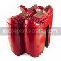 Handmade Red PU Leather 31cm High Heel Punk Lolita Shoes