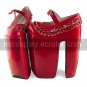 Handmade Red PU Leather 31cm High Heel Punk Lolita Shoes