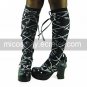 Handmade Black PU Leather 7.5cm High Heel Gothic Lolita Shoes