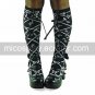 Handmade Black PU Leather 7.5cm High Heel Gothic Lolita Shoes
