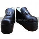 APH Black Faux Leather 2'' High Heel Platform Cosplay Shoes