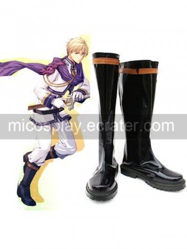 Black 1 12 Heel Chester Stoddart Ys The Oath in Felghana Faux Leather Cosplay Shoes