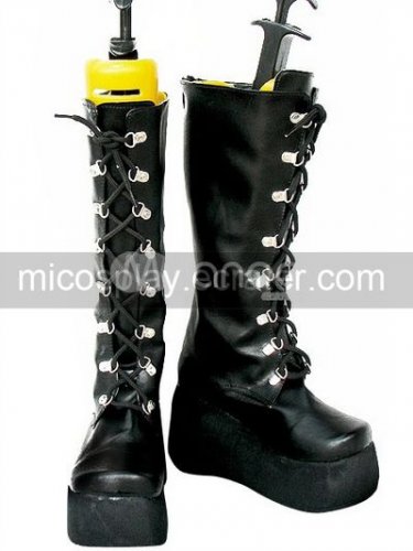 Black 2 15'' Heel Imitated Leather Foam Cosplay Boots