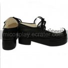 Black And White Faux Leather 2'' High Heel Platform Cosplay Shoes
