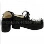 Black And White Faux Leather 2'' High Heel Platform Cosplay Shoes