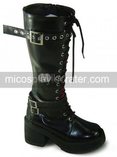 Black Axis Powers Hetalia Prussia Gilbert Beilschmidt PU Lolita Boots