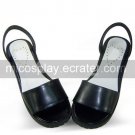 Black Fairy Tail Natsu Dragneel Open Toe PU Lolita Sandals