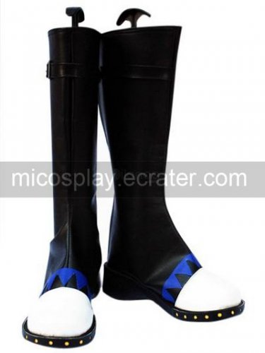 Black Faux Leather 2'' High Heel Buckle Cosplay Shoes