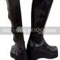 Black Imitated Leather Rubber Cosplay Boots