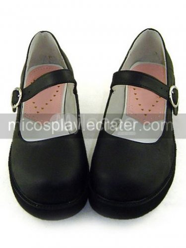 Black Neon Genesis Evangelion Ayanami Rei PU Lolita Shoes