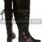 Black Reborn 2'' Heel Faux Leather Cosplay Shoes