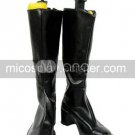 Black Square Heel Cosplay Imitated Leather Boots