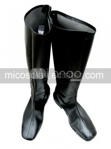 Black Square Toe Cosplay Imitated Leather Boots