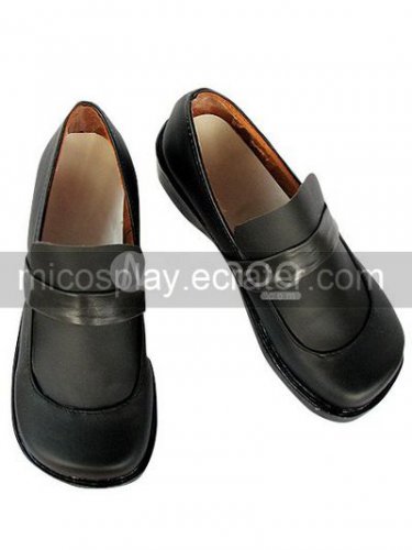 Black Students Imitated Leather Rubber Cosplay Shoes