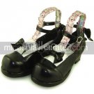 Black Touhou Project Hakurei Reimu Ankle Strap PU Lolita Shoes