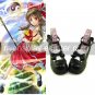 Black Touhou Project Hakurei Reimu Ankle Strap PU Lolita Shoes