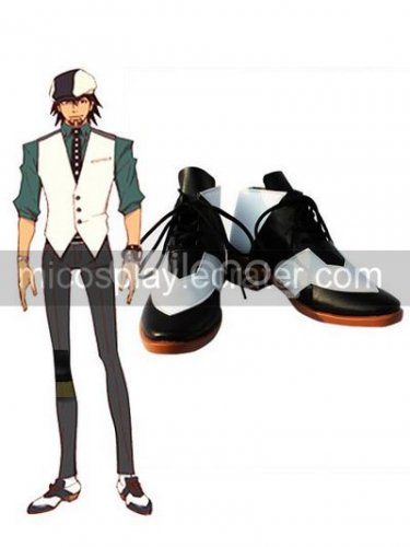 Black White 2 Heel TIGER & BUNNY Wild Tiger Faux Leather Cosplay Shoes
