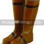 Brown Round Toe Mid-Calf Length PU Lolita Boots