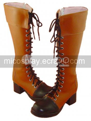 Brown Round Toe Over the Knee PU Lolita Boots
