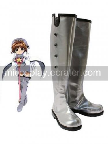 Card Captor Sakura Kinomoto Sakura Silver Faux Leather 1 15'' High Heel