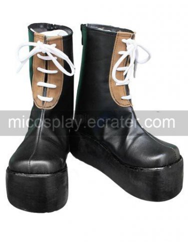 Concerto Gate Black Faux Leather 2'' High Heel Lace-Up Cosplay Shoes