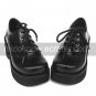 3 Chunky Heel Platform Black PU Lolita Shoes