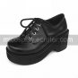 3 Chunky Heel Platform Black PU Lolita Shoes