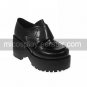 3 Chunky Heel Platform Black PU Lolita Shoes with Velcro